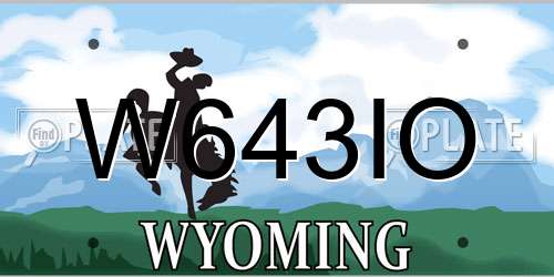 W643IO Wyoming License Plate