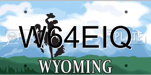 W64EIQ Wyoming License Plate