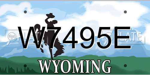 W7495E Wyoming License Plate