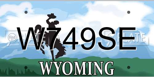 W749SE Wyoming License Plate