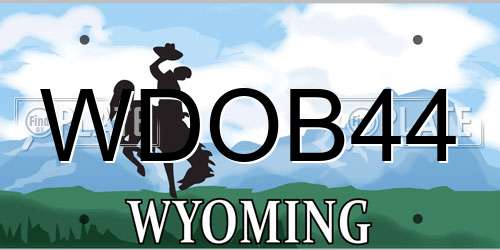 WDOB44 Wyoming License Plate