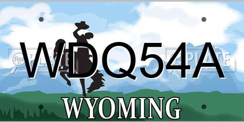 WDQ54A Wyoming License Plate