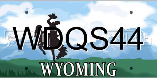 WDQS44 Wyoming License Plate