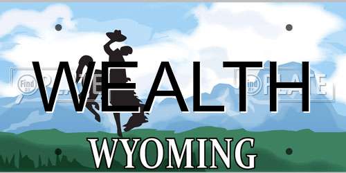 WEALTH Wyoming License Plate