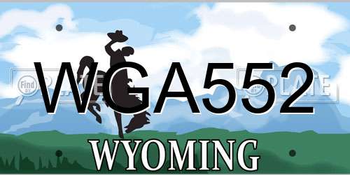 WGA552 Wyoming License Plate