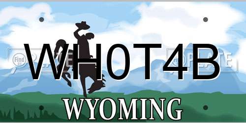 WH0T4B Wyoming License Plate