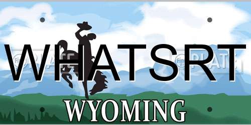 WHATSRT Wyoming License Plate