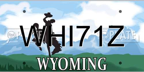 WHI71Z Wyoming License Plate