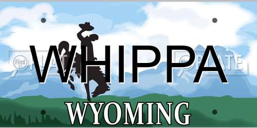 WHIPPA Wyoming License Plate