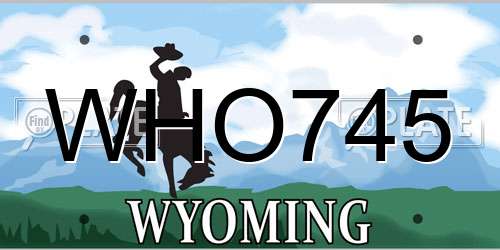 WHO745 Wyoming License Plate