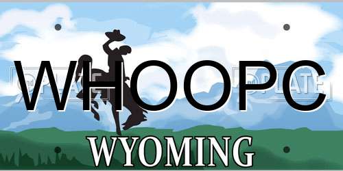 WHOOPC Wyoming License Plate