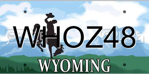 WHOZ48 Wyoming License Plate