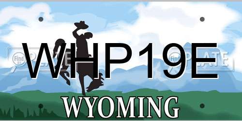 WHP19E Wyoming License Plate
