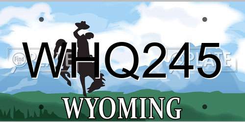 WHQ245 Wyoming License Plate