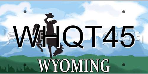 WHQT45 Wyoming License Plate