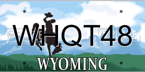 WHQT48 Wyoming License Plate