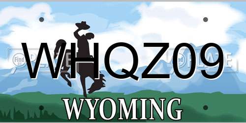 WHQZ09 Wyoming License Plate