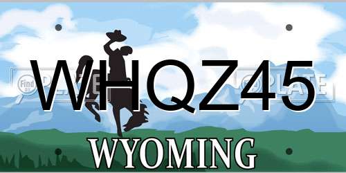 WHQZ45 Wyoming License Plate