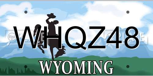 WHQZ48 Wyoming License Plate
