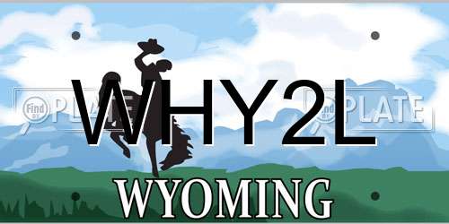 WHY2L Wyoming License Plate