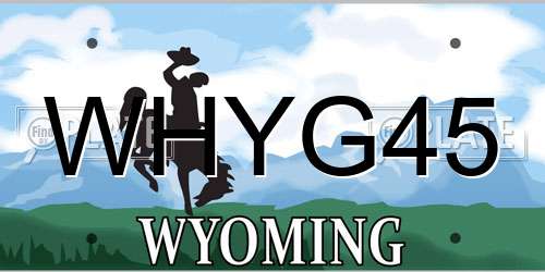 WHYG45 Wyoming License Plate