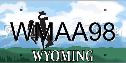WMAA98 Wyoming License Plate