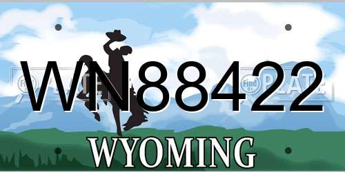 WN88422 Wyoming License Plate