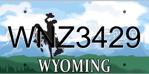 WNZ3429 Wyoming License Plate
