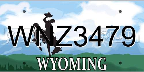 WNZ3479 Wyoming License Plate