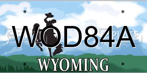 WOD84A Wyoming License Plate
