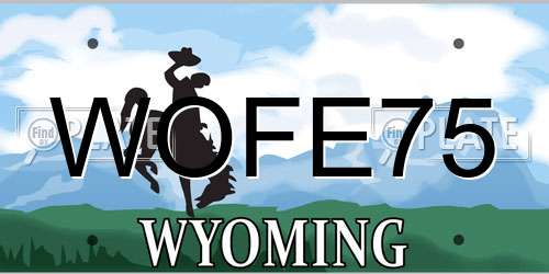 WOFE75 Wyoming License Plate