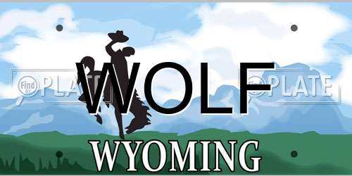 WOLF Wyoming License Plate
