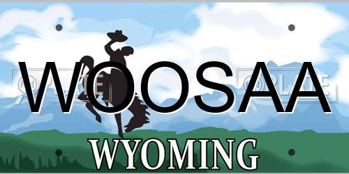 WOOSAA Wyoming License Plate