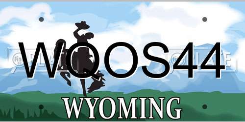 WQOS44 Wyoming License Plate