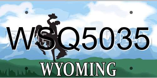 WSQ5035 Wyoming License Plate