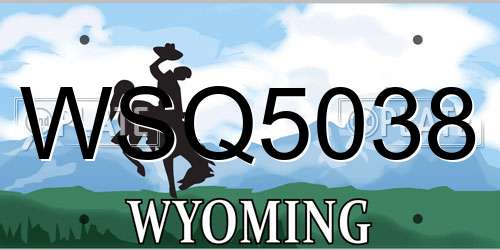 WSQ5038 Wyoming License Plate