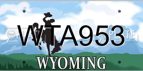 WTA953 Wyoming License Plate