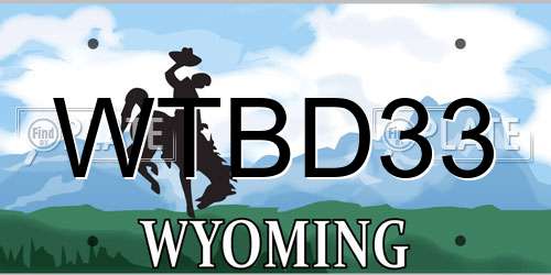 WTBD33 Wyoming License Plate