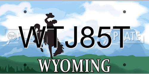 WTJ85T Wyoming License Plate