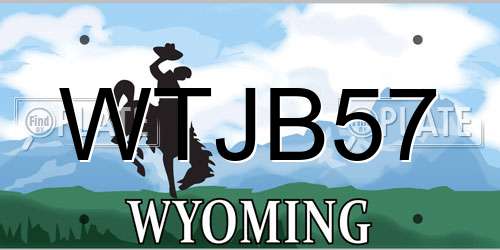 WTJB57 Wyoming License Plate