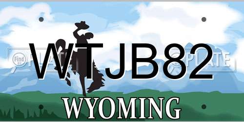 WTJB82 Wyoming License Plate