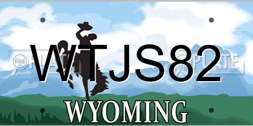 WTJS82 Wyoming License Plate