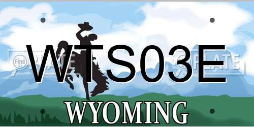 WTS03E Wyoming License Plate