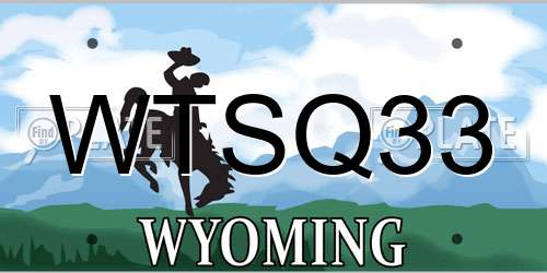 WTSQ33 Wyoming License Plate