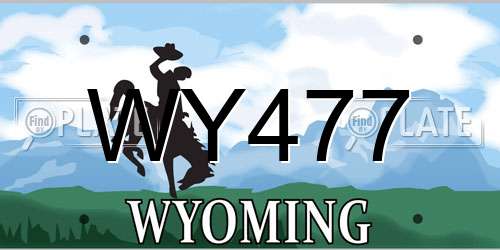 WY477 Wyoming License Plate
