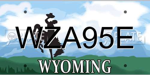 WZA95E Wyoming License Plate