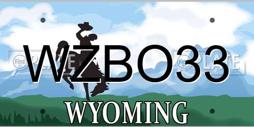 WZBO33 Wyoming License Plate