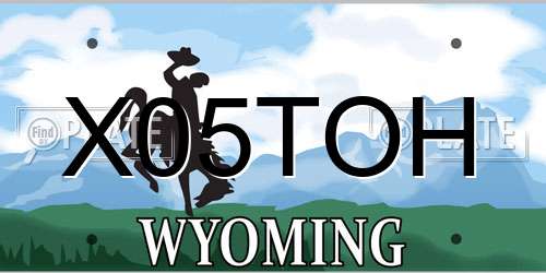 X05TOH Wyoming License Plate