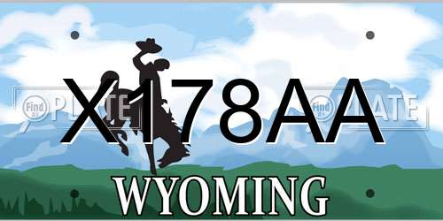 X178AA Wyoming License Plate