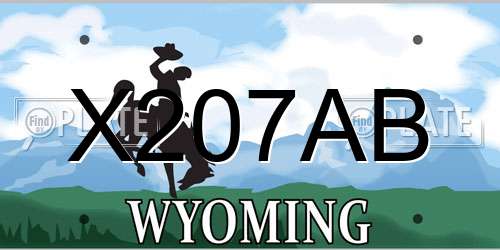 X207AB Wyoming License Plate
